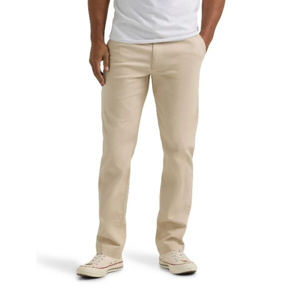 Men's Flat Front Chino with Motion Flex Waistband Khaki Pants 2-Pack Size 32X32 - Picture 4 of 9